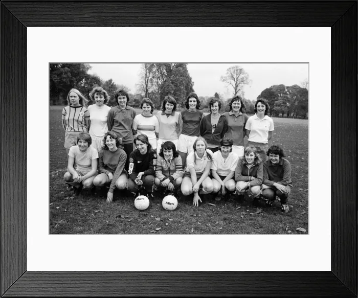 Framed Print : The England womens football team who are to play Holland training at Bisham Abbey Framed Print : The England womens football team who are to play Holland training at Bisham Abbey