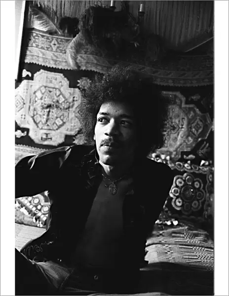 Jimi Hendrix pictured at his Mayfair, London flat. Picture taken 8th January