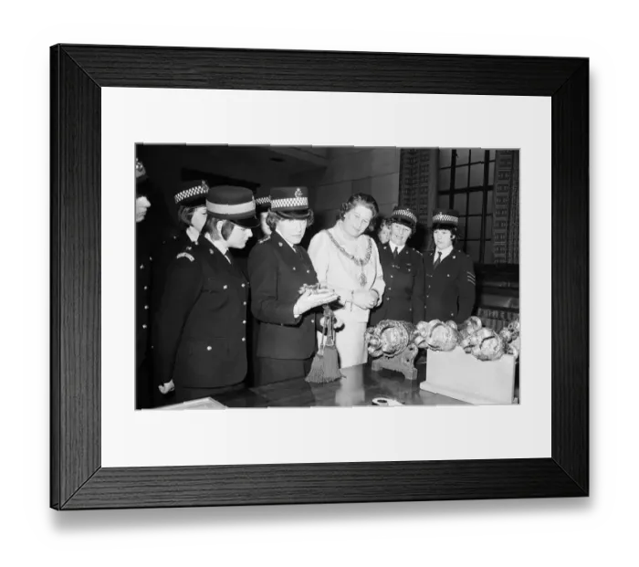 Framed Print : Police Women at Guildhall, Cambridge, 13th March 1972 Framed Print : Police Women at Guildhall, Cambridge, 13th March 1972