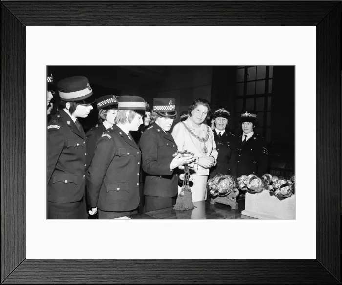 Framed Print : Police Women at Guildhall, Cambridge, 13th March 1972 Framed Print : Police Women at Guildhall, Cambridge, 13th March 1972