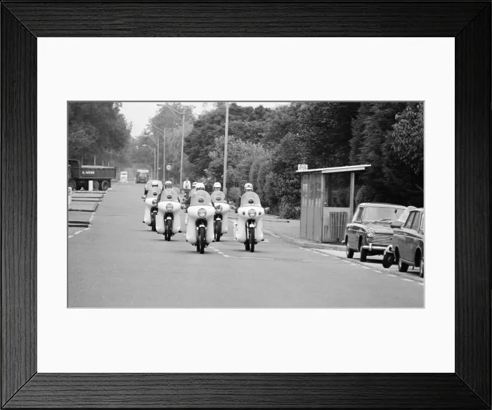 Framed Print : Police MotorCycle Riders, Cambridge, 3rd July 1972 Framed Print : Police MotorCycle Riders, Cambridge, 3rd July 1972