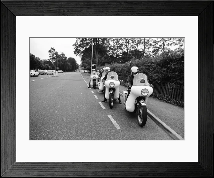 Framed Print : Police MotorCycle Riders, Cambridge, 3rd July 1972