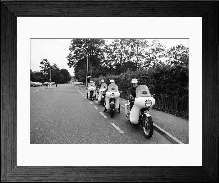 Framed Print : Police MotorCycle Riders, Cambridge, 3rd July 1972 Framed Print : Police MotorCycle Riders, Cambridge, 3rd July 1972