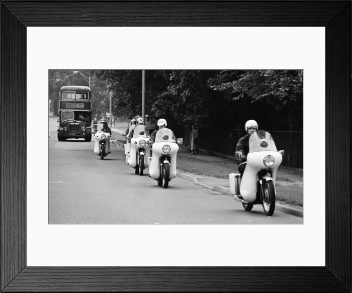 Framed Print : Police MotorCycle Riders, Cambridge, 3rd July 1972 Framed Print : Police MotorCycle Riders, Cambridge, 3rd July 1972