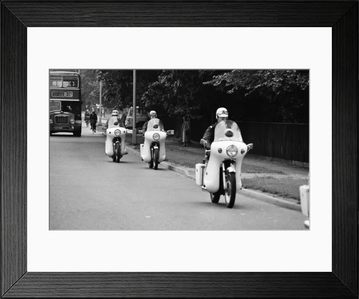 Framed Print : Police MotorCycle Riders, Cambridge, 3rd July 1972 Framed Print : Police MotorCycle Riders, Cambridge, 3rd July 1972