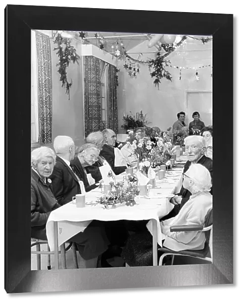 Christmas Lunch for residents and staff at hospital, Hydestile, Surrey