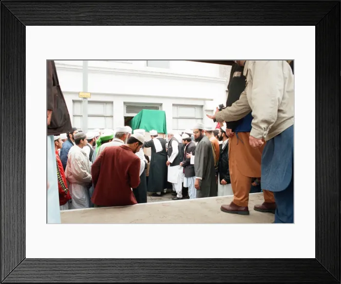 Framed Print : The body of internationally renowned religious leader, Muhammad Abdul Wahab Siddiqi