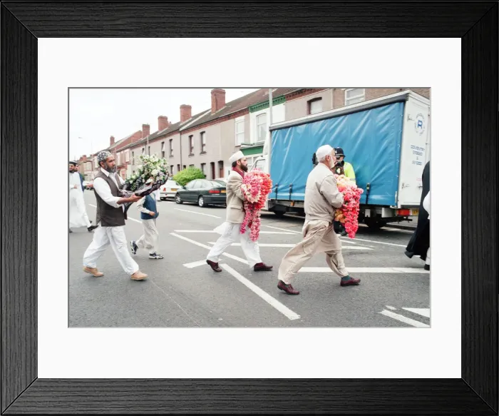 Framed Print : The body of internationally renowned religious leader, Muhammad Abdul Wahab Siddiqi