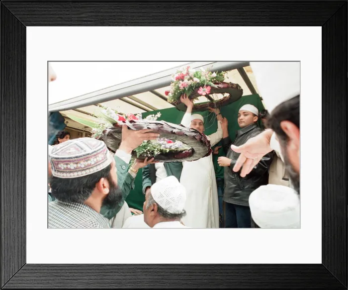 Framed Print : The body of internationally renowned religious leader, Muhammad Abdul Wahab Siddiqi