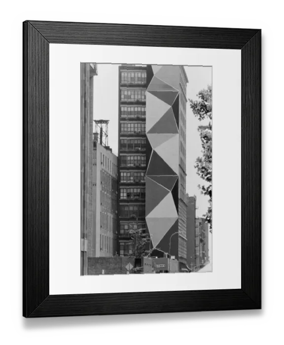 Framed Print : Unusual sided building in New York, USA, June 1984