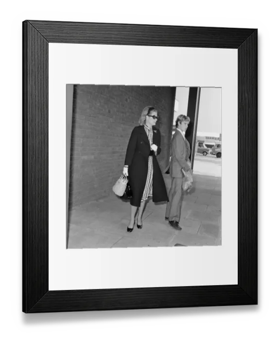 Framed Print : Princess Grace of Monaco leaves Heathrow Airport with Crown Prince Albert