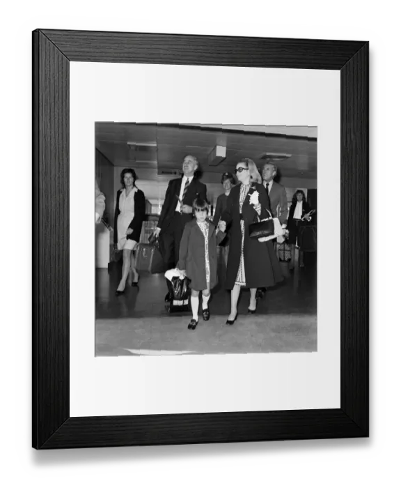 Framed Print : Princess Grace of Monaco leaves Heathrow Airport with her daughter Stephanie