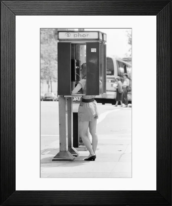 Framed Print : Woman on Phone, New York, USA, June 1984