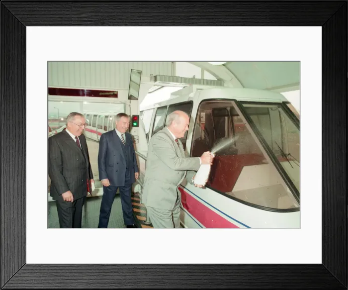 Framed Print : Monorail Opening at Merry Hill Shopping Centre in Brierley Hill Framed Print : Monorail Opening at Merry Hill Shopping Centre in Brierley Hill