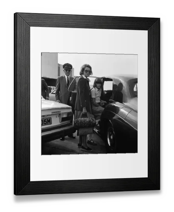 Framed Print : Princess Grace of Monaco and her ten-year-old daughter Princess Stephanie arrived in