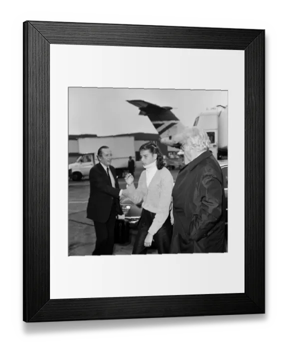 Framed Print : Prince Rainier of Monaco and family arriving at Heathrow airport from Nassau after a 10