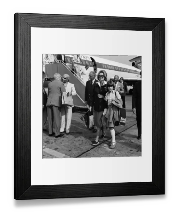Framed Print : Princess Grace of Monaco and her ten-year-old daughter Princess Stephanie arrived in