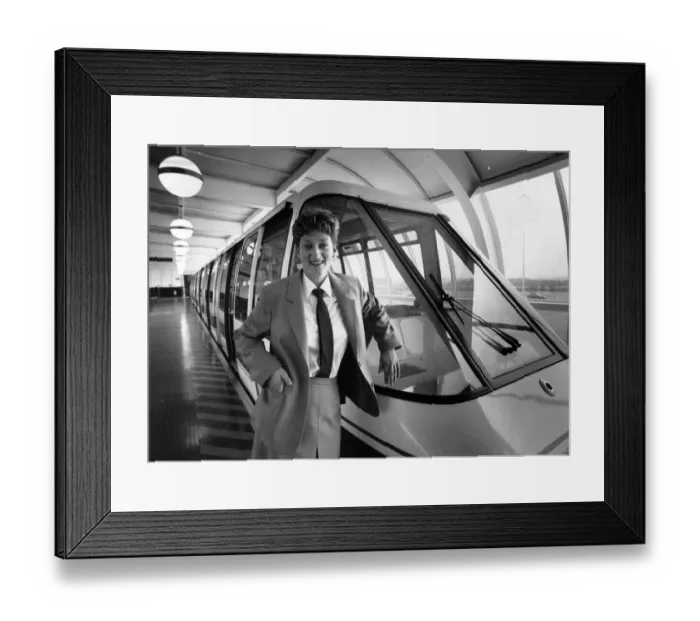 Framed Print : Jayne Raybould, Britains first female monorail drive, aged 22 Framed Print : Jayne Raybould, Britains first female monorail drive, aged 22