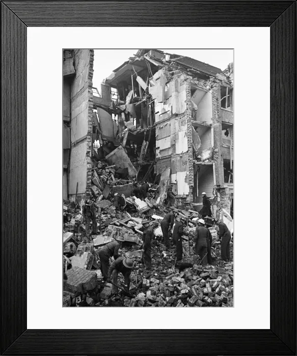 Framed Print : Members of the National Fire Service (NFS ) and heavy rescue help lift Framed Print : Members of the National Fire Service (NFS ) and heavy rescue help lift