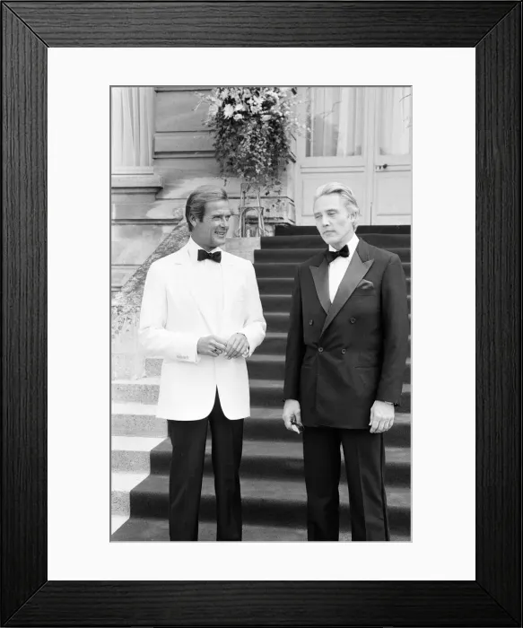 Framed Print : A View to a Kill 1984 James Bond film, Photocall outside The Chateau de Chantilly in Framed Print : A View to a Kill 1984 James Bond film, Photocall outside The Chateau de Chantilly in