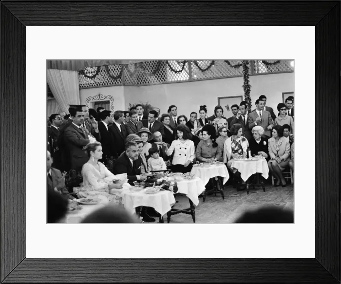 Framed Print : Jacqueline Kennedy, Princess Grace of Monaco and her husband Prince Rainier attend a