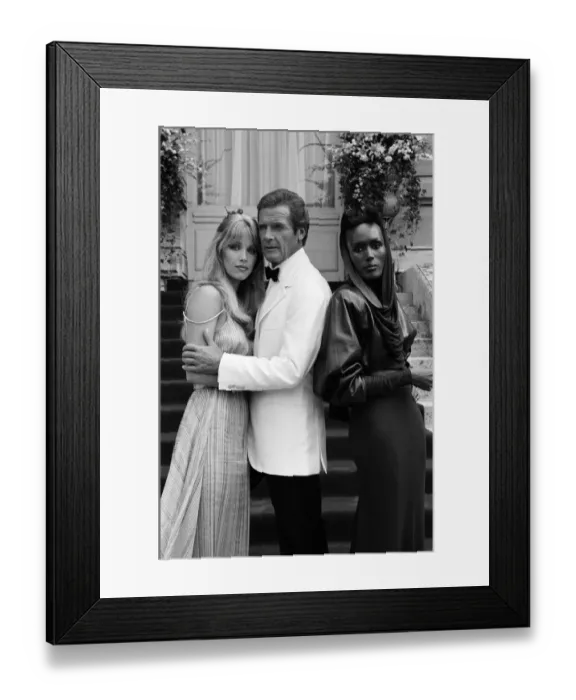 Framed Print : A View to a Kill 1984 James Bond film, Photocall outside The Chateau de Chantilly in Framed Print : A View to a Kill 1984 James Bond film, Photocall outside The Chateau de Chantilly in