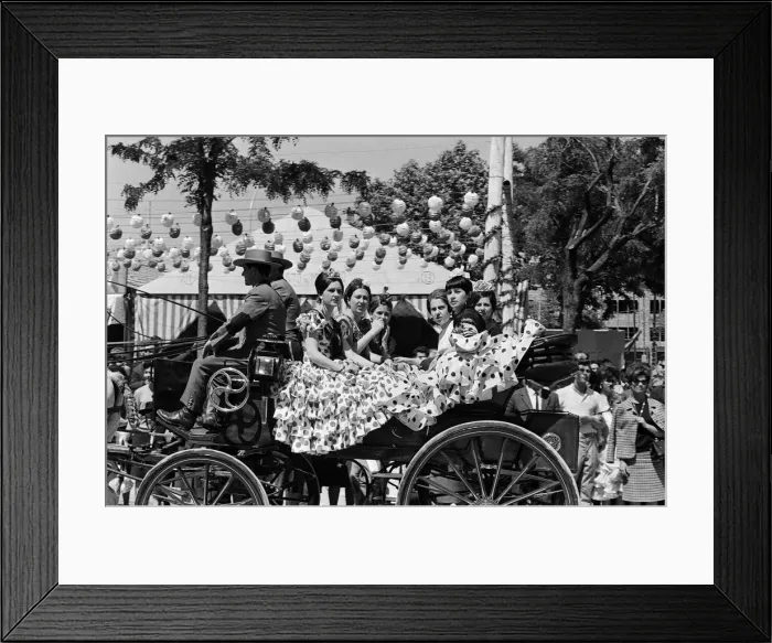 Framed Print : General scenes at Seville Fair. Seville, Spain. April 1966