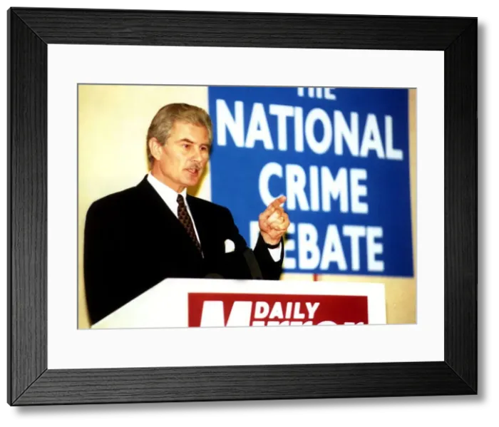 Framed Print : Keith Hellawell West Yorkshire Chief Constabel speaking at the Daily Mirror Framed Print : Keith Hellawell West Yorkshire Chief Constabel speaking at the Daily Mirror