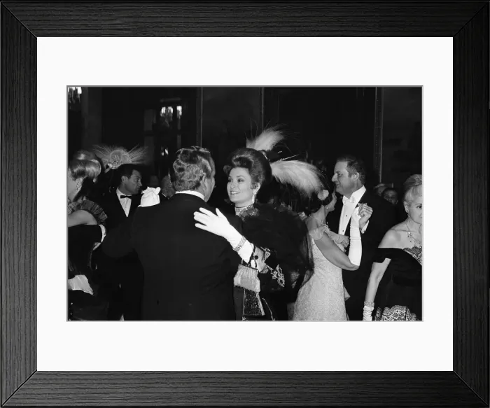 Framed Print : A grand ball at the reopening of the Salle Europe room at Monte Carlo Casino, Monaco