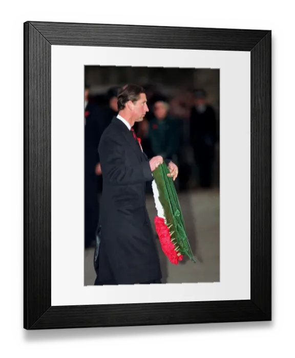 Framed Print : PRINCE CHARLES LAYING WREATH AT REMEMBRANCE SUNDAY CEREMONY IN WHITEHALL - 1991 / 10353 Framed Print : PRINCE CHARLES LAYING WREATH AT REMEMBRANCE SUNDAY CEREMONY IN WHITEHALL - 1991 / 10353