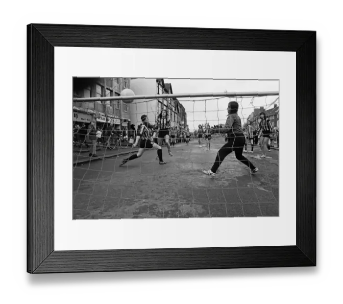 Framed Print : Watford Ladies football team played an exhibition match in Watford High Street in aid of