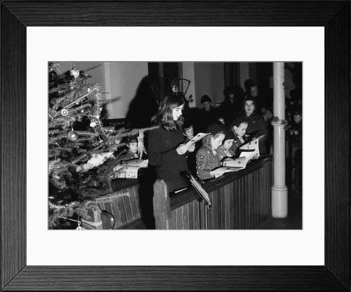 Framed Print : Carol Singing, Methodist Church, Dorking, those participating include children from Framed Print : Carol Singing, Methodist Church, Dorking, those participating include children from