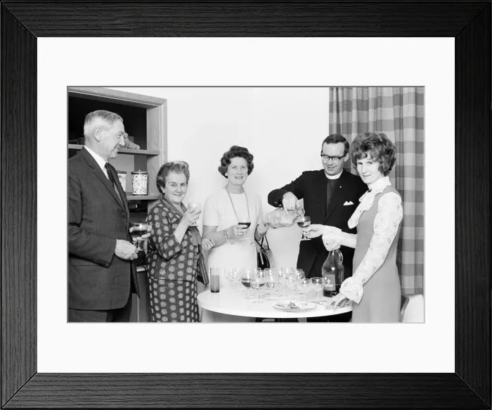 Framed Print : Wine and Cheese Evening, The Vicarage, Holmwood, Surrey, Wednesday 23rd December 1970 Framed Print : Wine and Cheese Evening, The Vicarage, Holmwood, Surrey, Wednesday 23rd December 1970