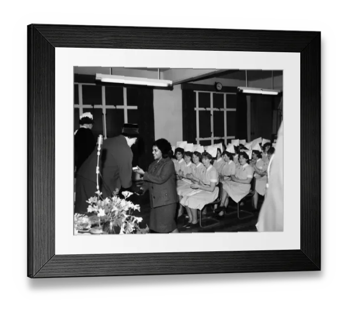 Framed Print : Graduation Day, Nurses Training School, Owlstone, Cambridge, Friday 22nd January 1965 Framed Print : Graduation Day, Nurses Training School, Owlstone, Cambridge, Friday 22nd January 1965