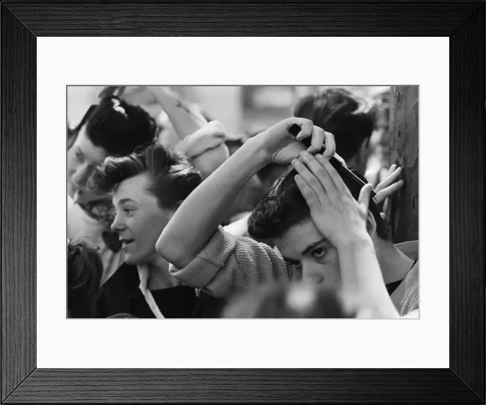 Framed Print : Punk Rocker and Teddy Boy youths in Kings Road, London. Pictured, Teddy Boys Framed Print : Punk Rocker and Teddy Boy youths in Kings Road, London. Pictured, Teddy Boys