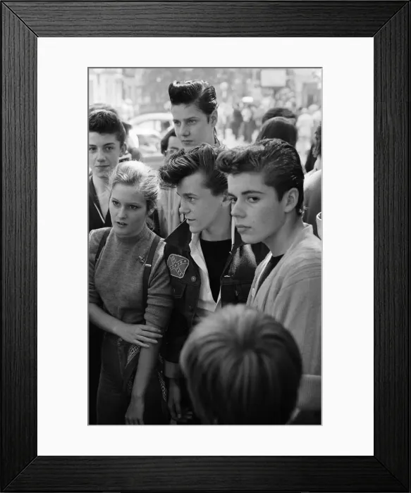 Framed Print : Punk Rocker and Teddy Boy youths in Kings Road, London. Pictured, Teddy Boys Framed Print : Punk Rocker and Teddy Boy youths in Kings Road, London. Pictured, Teddy Boys