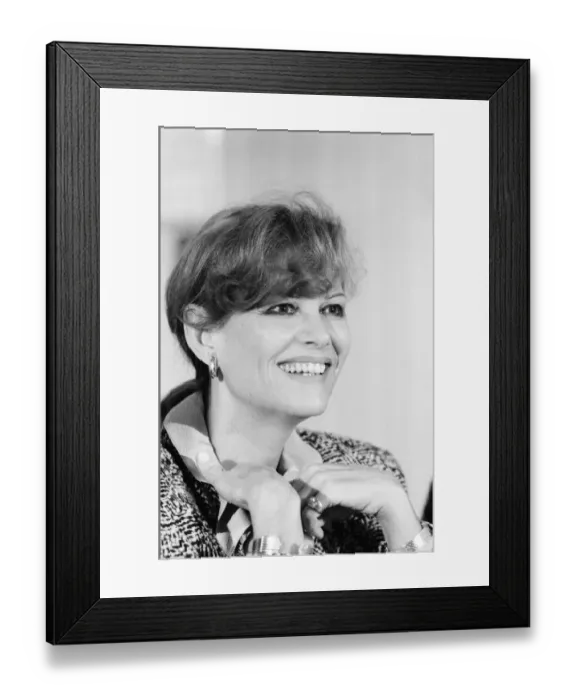 Framed Print : Claudia Cardinale, Italian actress in London to promote her latest film, History Framed Print : Claudia Cardinale, Italian actress in London to promote her latest film, History