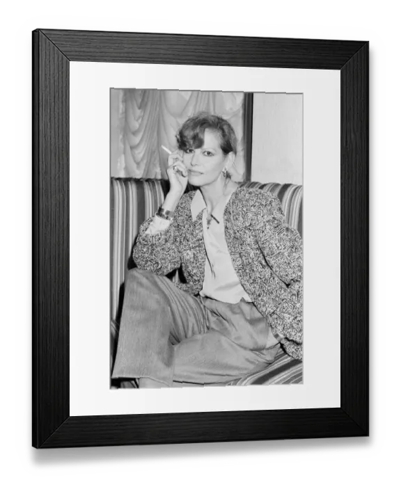 Framed Print : Claudia Cardinale, Italian actress in London to promote her latest film, History