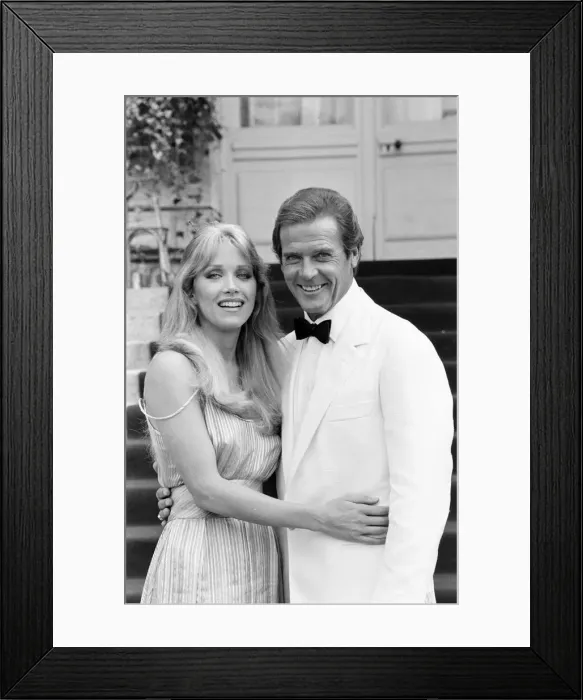Framed Print : A View to a Kill 1984 James Bond film, Photocall outside The Chateau de Chantilly in Framed Print : A View to a Kill 1984 James Bond film, Photocall outside The Chateau de Chantilly in