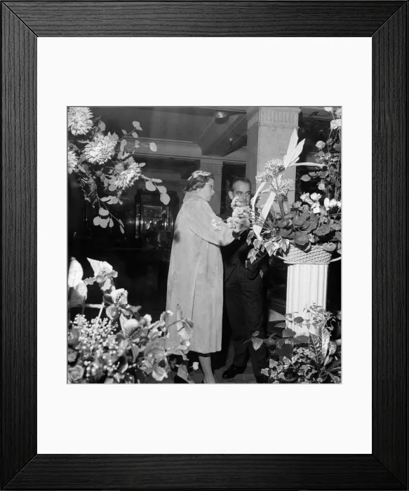 Framed Print : Rainier III, Prince of Monaco and Princess Grace at a Berkeley Square florist Framed Print : Rainier III, Prince of Monaco and Princess Grace at a Berkeley Square florist