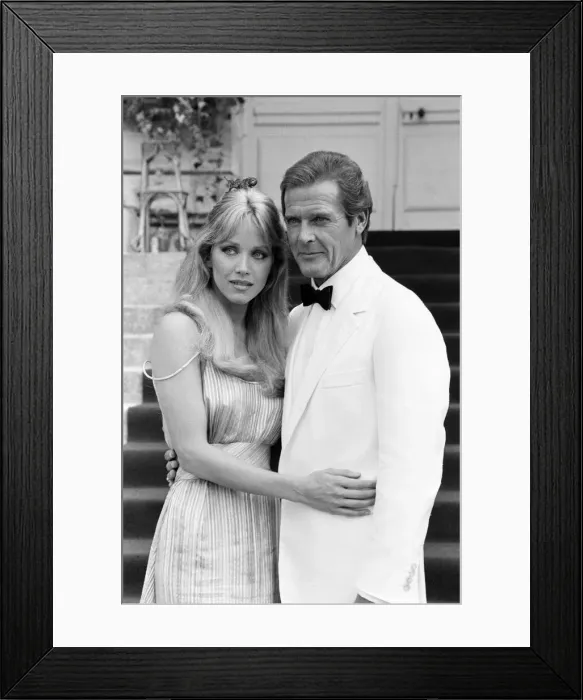 Framed Print : A View to a Kill 1984 James Bond film, Photocall outside The Chateau de Chantilly in Framed Print : A View to a Kill 1984 James Bond film, Photocall outside The Chateau de Chantilly in