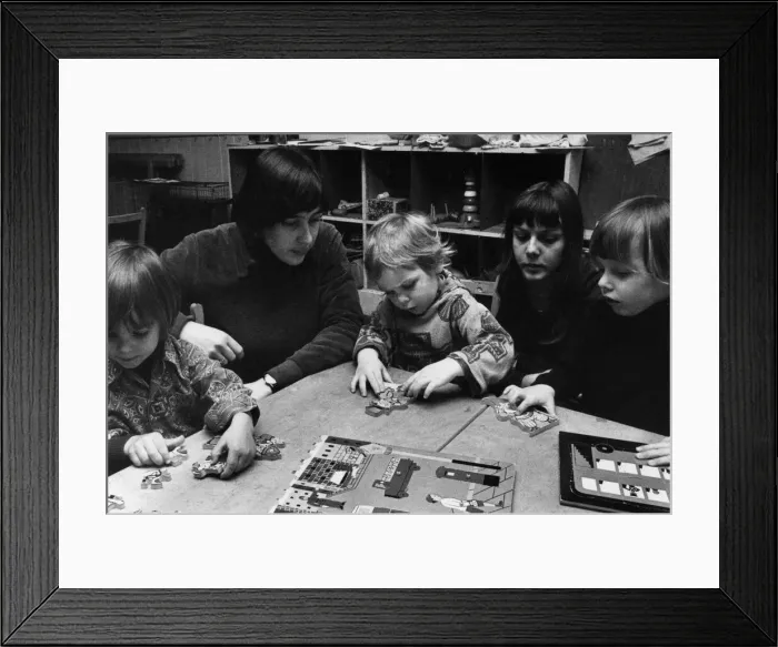 Framed Print : Susan Kruczynski with the last members of her Busy Bee Playgroup