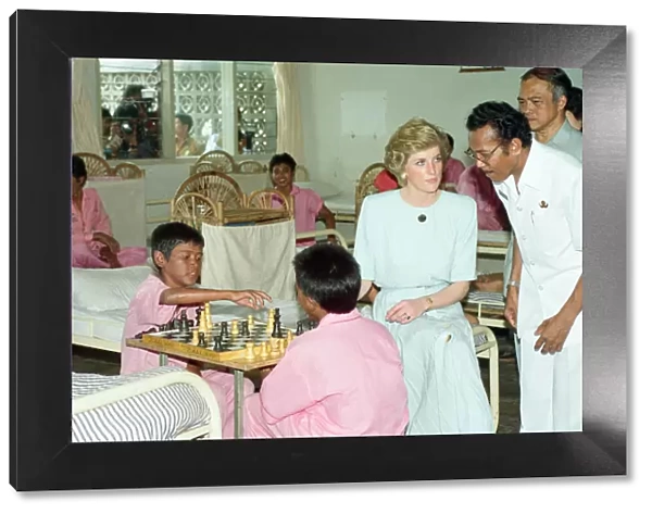 Diana, Princess of Wales, on a visit to Sitanala Leprosy Hospital in Tangerang, Indonesia