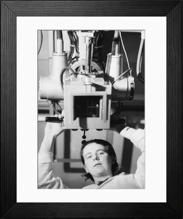 Framed Print : A worker at Newmarket hospital in Cambridge. Circa 1970s Framed Print : A worker at Newmarket hospital in Cambridge. Circa 1970s