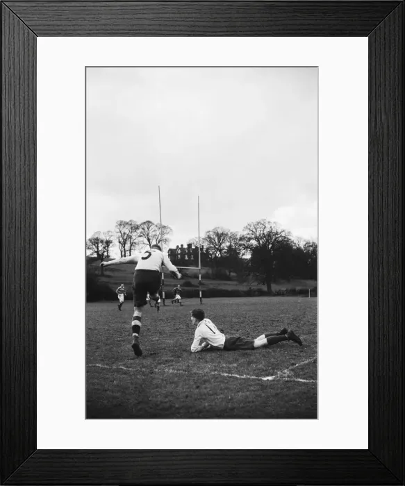 Framed Print : A rugby team of the Auxiliary Fire Service seen here playing against Beaumont College Framed Print : A rugby team of the Auxiliary Fire Service seen here playing against Beaumont College