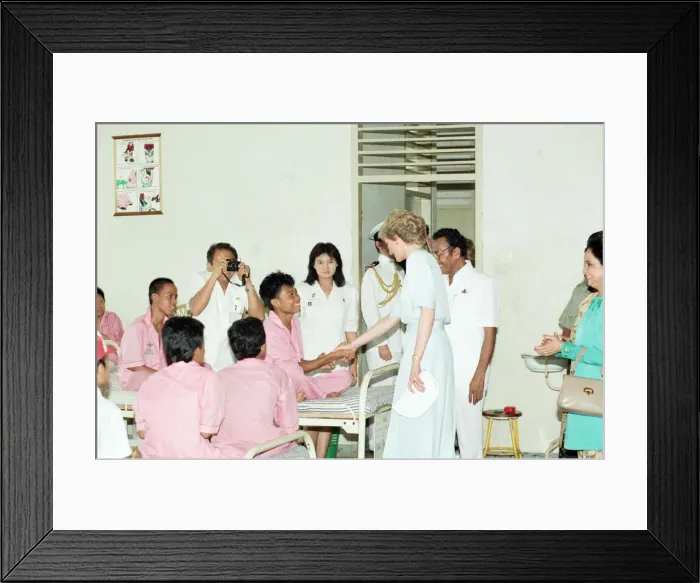 Framed Print : Diana, Princess of Wales, on a visit to Sitanala Leprosy Hospital in Tangerang, Indonesia Framed Print : Diana, Princess of Wales, on a visit to Sitanala Leprosy Hospital in Tangerang, Indonesia