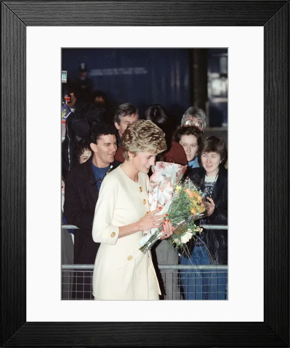 Framed Print : The Princess of Wales, Princess Diana, attends the Help the Aged Tunstall Golden Awards