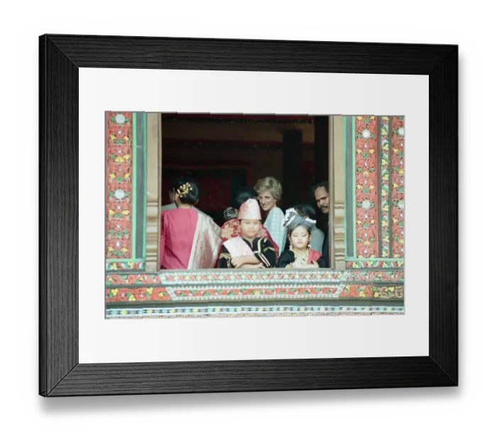 Framed Print : Diana, Princess of Wales on a tour of Taman Mini Indonesia Indah theme park, Jakarta Framed Print : Diana, Princess of Wales on a tour of Taman Mini Indonesia Indah theme park, Jakarta