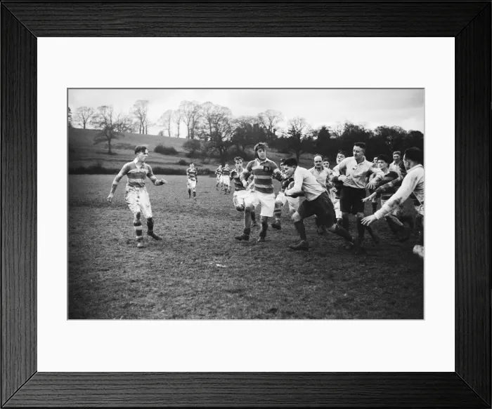 Framed Print : A rugby team of the Auxiliary Fire Service seen here playing against Beaumont College Framed Print : A rugby team of the Auxiliary Fire Service seen here playing against Beaumont College