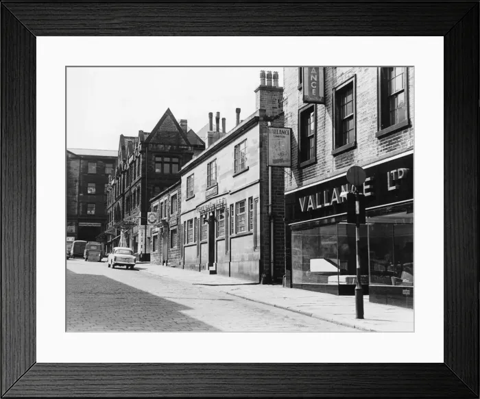 Framed Print : Victoria Street seen from Queen Street, Huddersfield Circa June 1965 Framed Print : Victoria Street seen from Queen Street, Huddersfield Circa June 1965